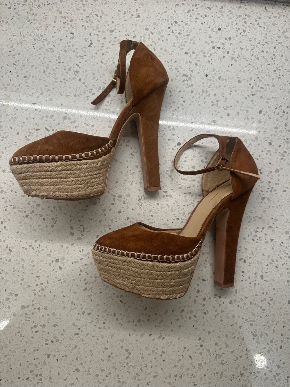 zara basics platform suede heel 7.5